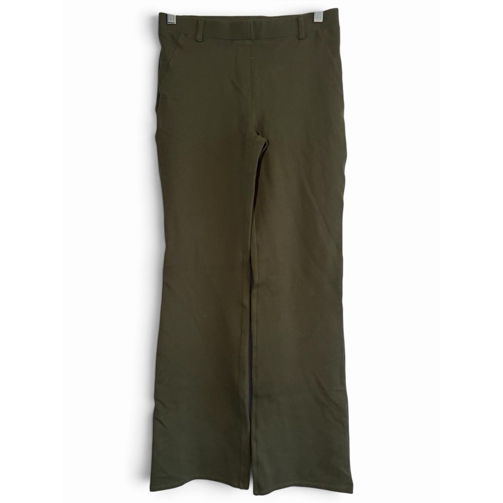 Quince Ultra Stretch Ponte Straight Leg Pants S Olive Green 4 Pocket Quiet Lux
